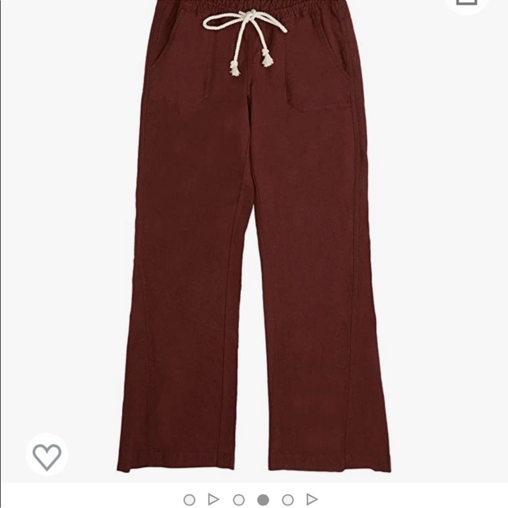 Roxy Linen pants - maroon size Medium inseam is 31 - Picture 4 of 8